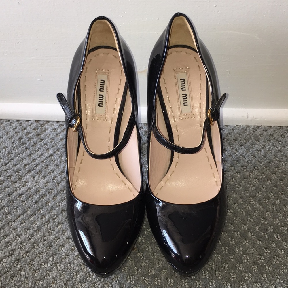 Miu Miu Black Platform Heels